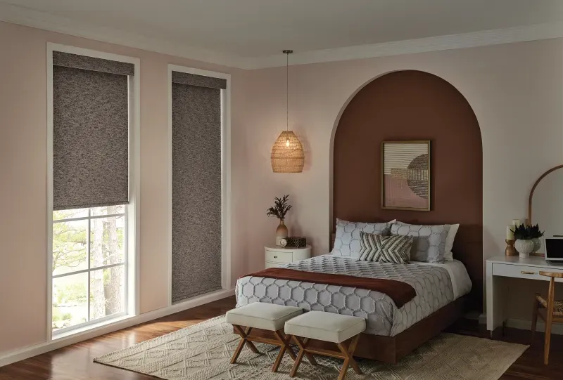 Custom roller shades installation in Southern California - Bedroom – Roller Shades Wide View