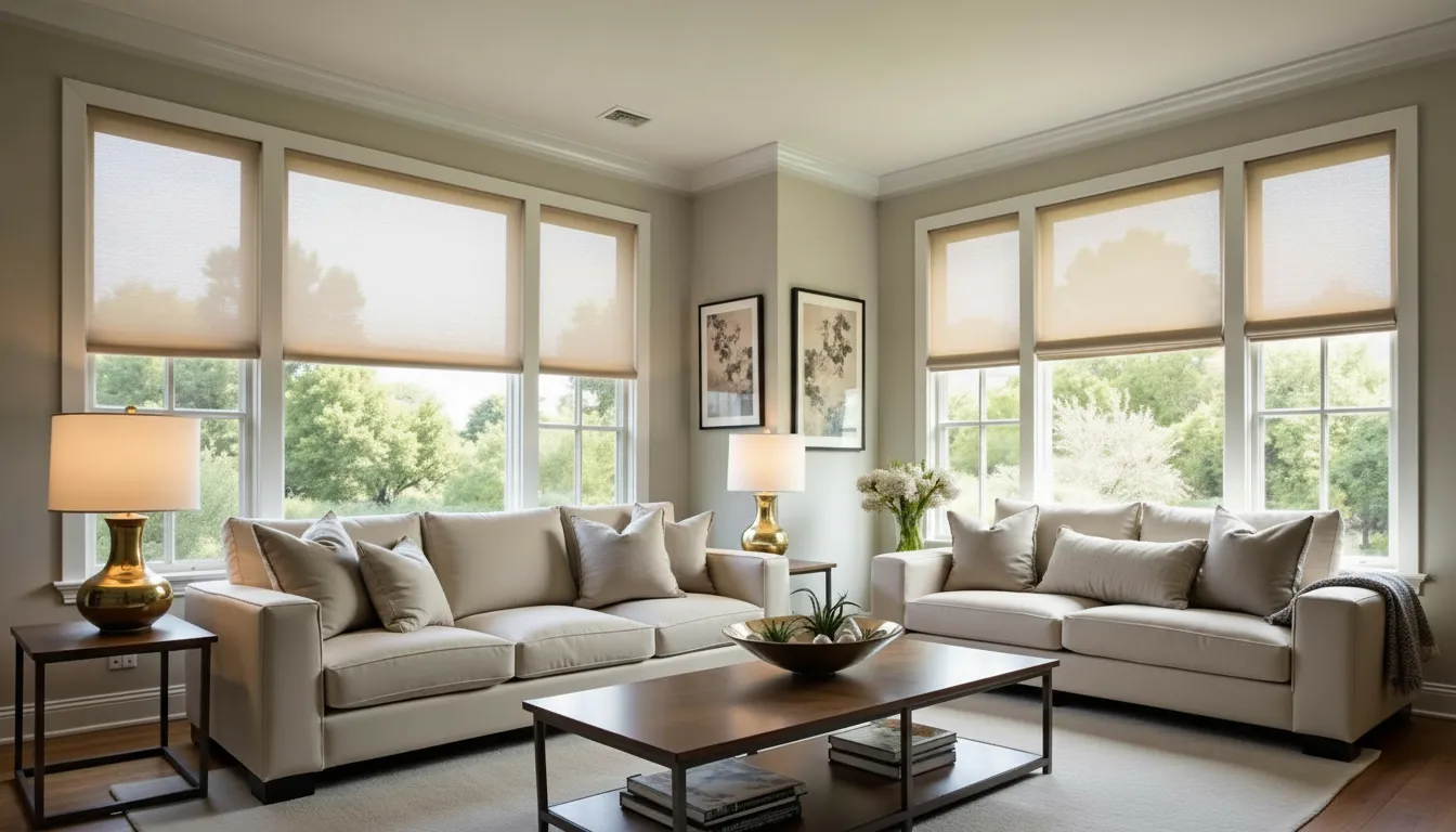 Custom window blinds in a Calabasas home — premium horizontal blinds with soft natural light